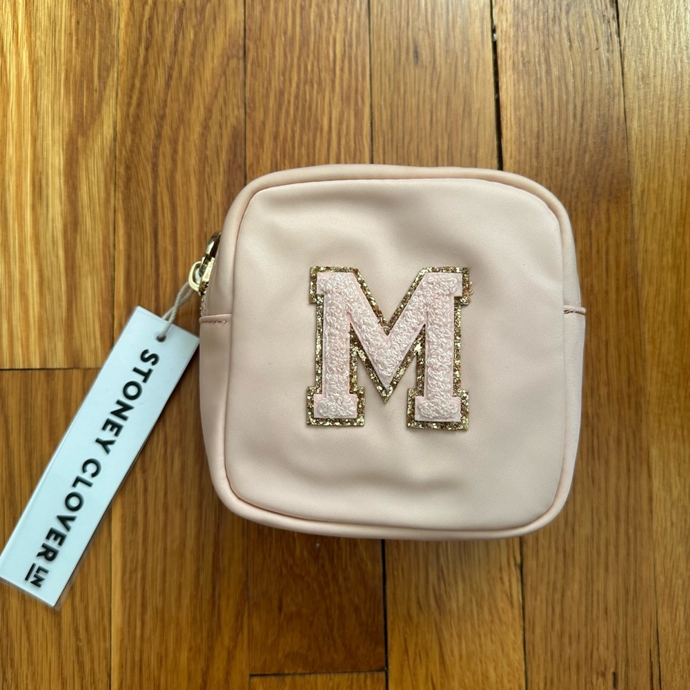 Stoney Clover Mini Pouch in Sparkling Cider with M patch NWT